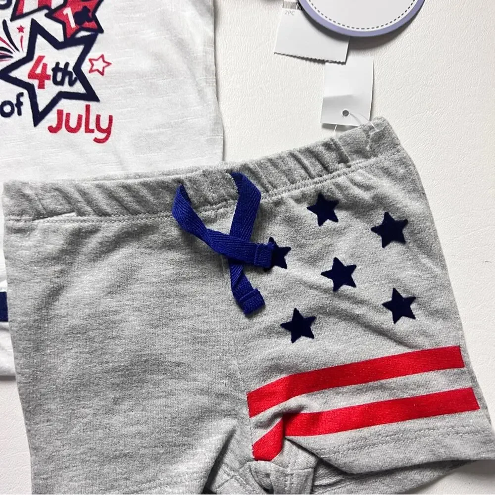 Koala Kids July Fourth Holiday Celebration Matching One Piece Set Sz NB